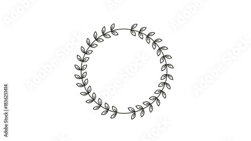 Floral wreath vector design element for wedding invitation card and botanical frame circle border 100 char