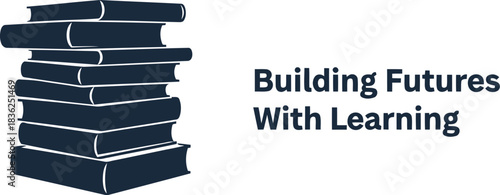 Building futures with learning stack of books education concept knowledge acquisition inspiration growth success study academia literacy wisdom school university career development