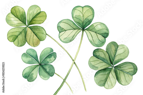  Celebrate Irish heritage with lucky shamrocks, a watercolor symbol of good fortune isolated on transparent background
