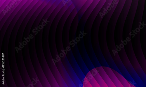 Neon ripple glass gradient in magenta, violet, ember orange on deep midnight. Sharp ribbed distortion, cinematic glow; futuristic texture background, vector illustration