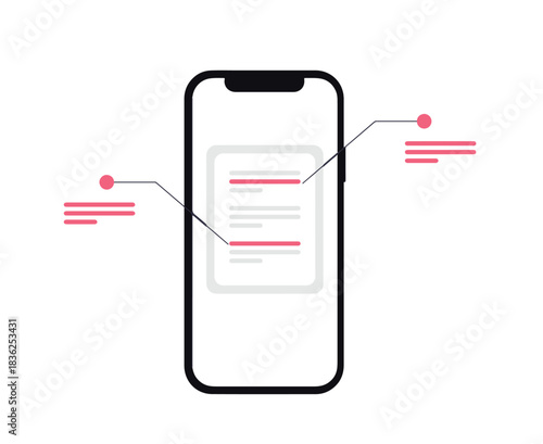 Mobile Interface UI Smartphone Notification Page Modern App Design Vector