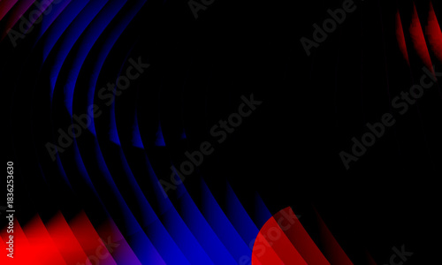 Neon ripple glass gradient in magenta, violet, ember orange on deep midnight. Sharp ribbed distortion, cinematic glow; futuristic texture background, vector illustration