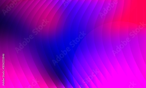 Neon ripple glass gradient in magenta, violet, ember orange on deep midnight. Sharp ribbed distortion, cinematic glow; futuristic texture background, vector illustration