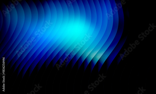 Neon ripple glass gradient in magenta, violet, ember orange on deep midnight. Sharp ribbed distortion, cinematic glow; futuristic texture background, vector illustration