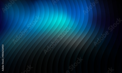 Neon ripple glass gradient in magenta, violet, ember orange on deep midnight. Sharp ribbed distortion, cinematic glow; futuristic texture background, vector illustration