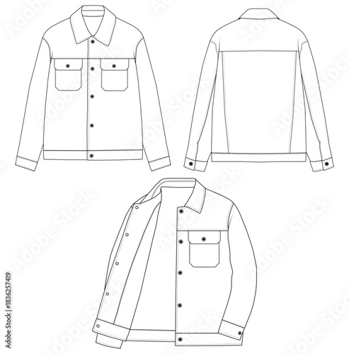Man Shirt Jacket vector illustration design