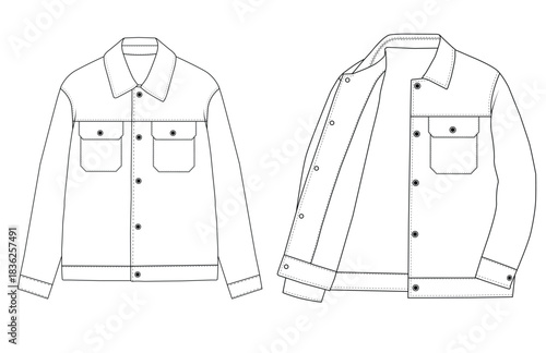 Man Shirt Jacket vector illustration design