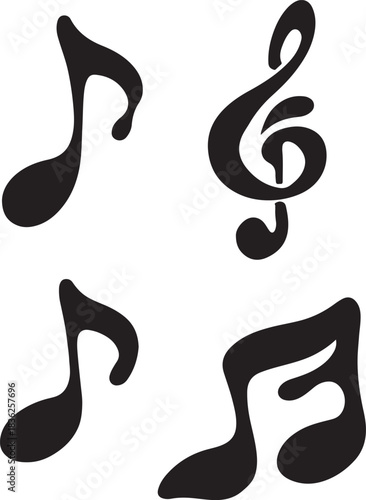 Abstract music background vector illustration with stylized notes and artistic design elements