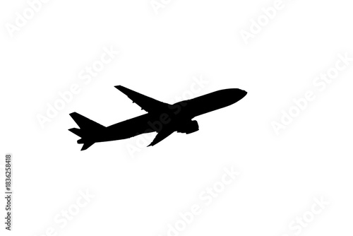 Grafik startendes Flugzeug schwarz weiß