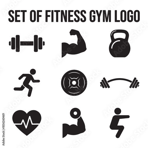 Dynamic Vector Fitness and Gym Icons collection features essential Workout Equipment for Sport Training, embodying Health, Strength, and active lifestyle design.