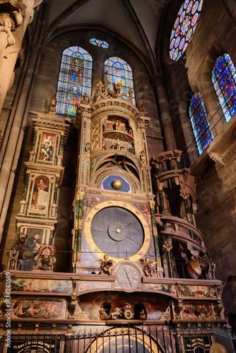2024, 30 December, France, Alsace, Strasbourg: View of Notre Dame cathedral with frame houses