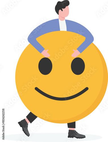 Balance emotion control feeling between work stress Illustration
