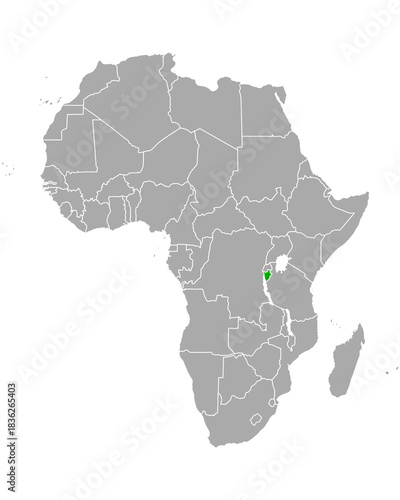 Karte von Burundi in Afrika