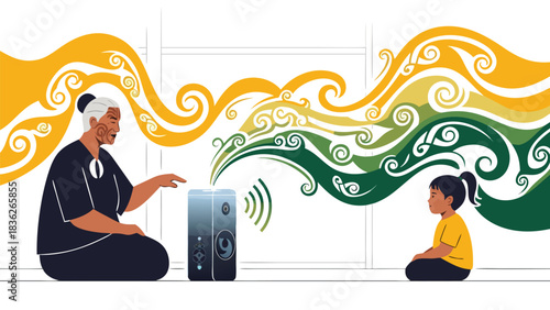 Vector illustration with vector aesthetic. Ethiopian yeayay using smart buna jebena with biracial . coffee-ethiopian color scheme. Perfect for website backgrounds, presentation templates, bran...