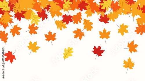 Colorful Autumn Leaves Falling A Seasonal Vector Illustration