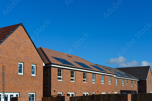 solar panels on a row of new houses