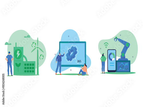 Integrated technology solutions for sustainable energy, augmented reality, and smart industrial automation processes