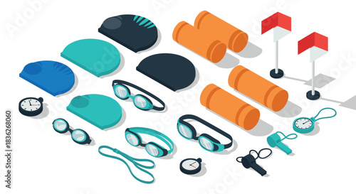 Swimming essentials collection for training and competition preparation