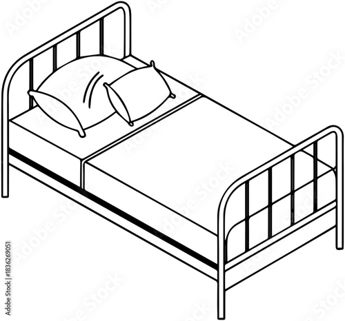 Metal Frame Bed – Furniture Line Art