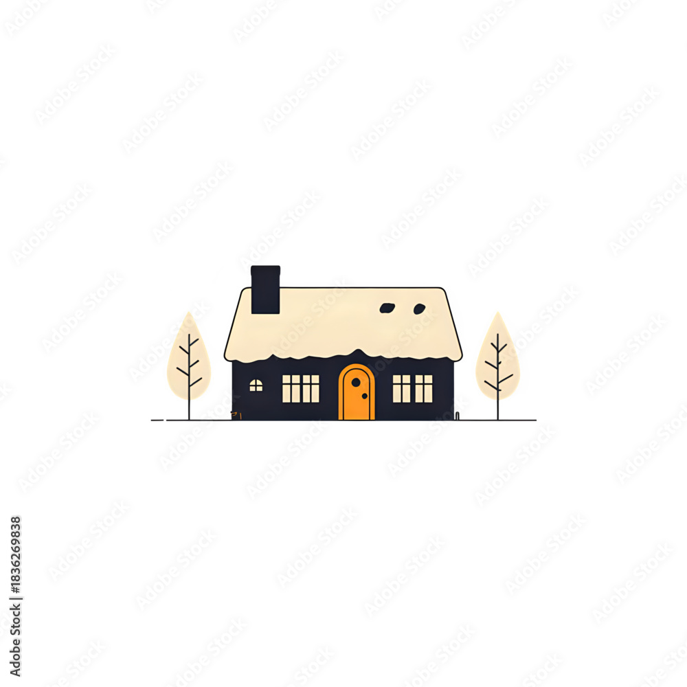Fototapeta premium Charming small house illustration for kids project