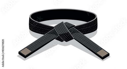 Black belt in martial arts karate uniform design for posters and prints