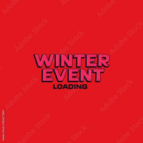 Vibrant winter event announcement loading screen design