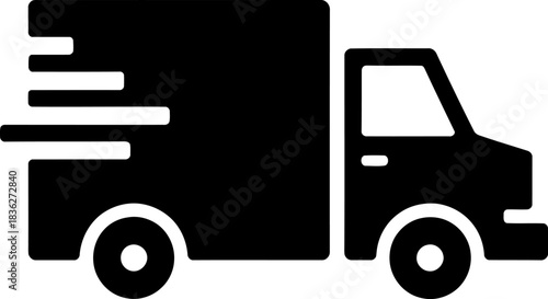 Fast delivery truck moving quickly, symbolizing efficient logistics and transport.