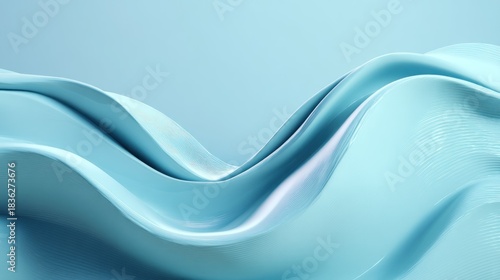 A light blue abstract wave design with a gradient effect, featuring smooth, flowing lines and a soft, ethereal quality.
