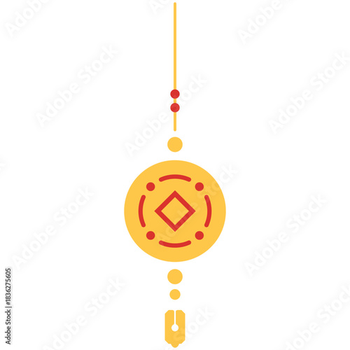 Chinese knot good luck charm illustration