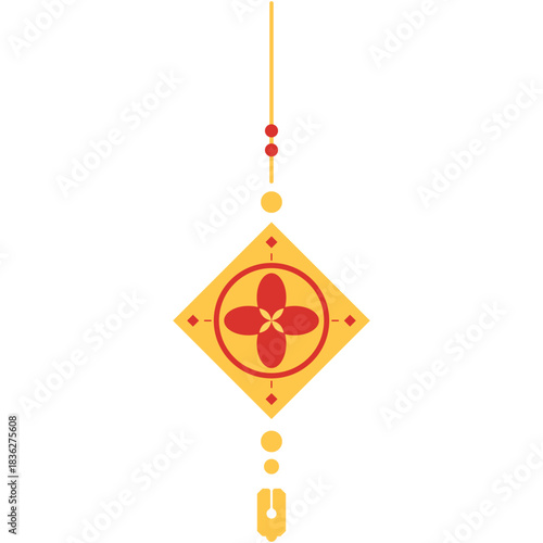 Chinese knot good luck charm illustration