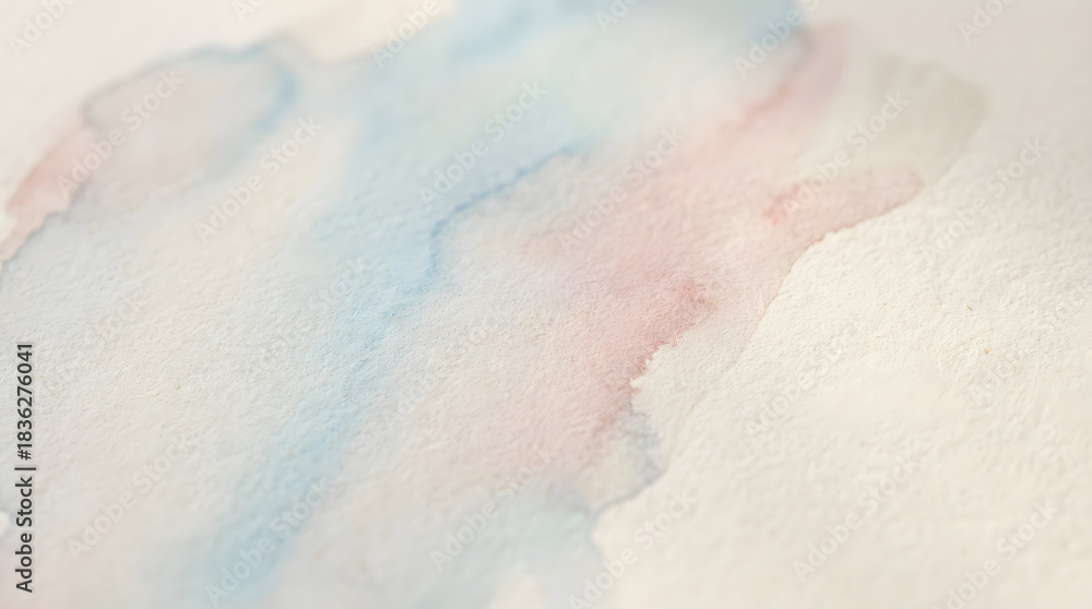 Fototapeta premium Abstract watercolor background with pink soap bubbles and soft cloud-like textures