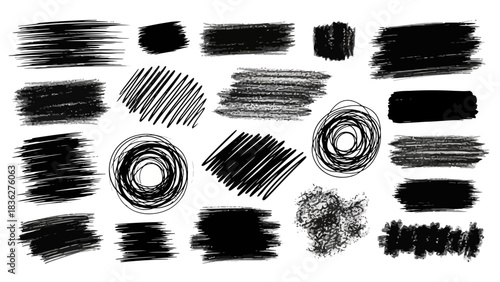 Ink Brush Stroke Collection Grunge Texture Set for Design Elements & Creative Backgrounds