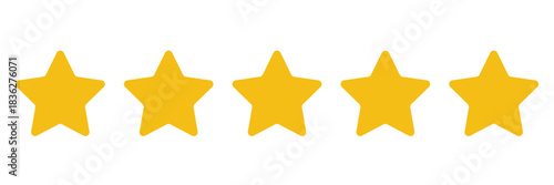 Five stars icon Vector. Five stars customer product rating review flat icon for apps and websites.