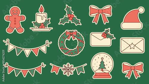 Festive Christmas Icons and Decorations Collection