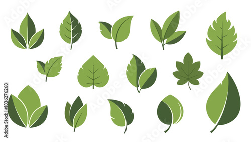 Green Leaf Vector Set Nature Elements for Eco-Friendly Designs