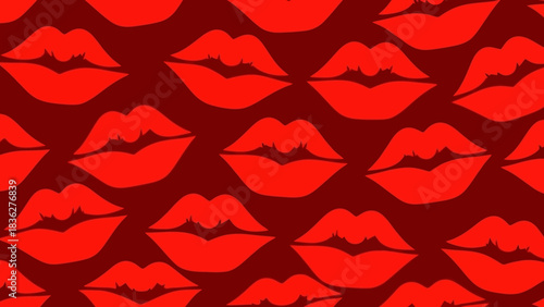 Red Lips Pattern A Bold and Stylish Design for Fashion and Beauty Projects