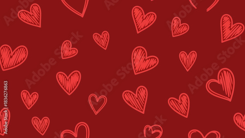 Red heart pattern, perfect for Valentine's Day. Decorative design for love, affection, and romance