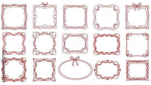 Ornamental Frame Set Elegant Vector Designs for Greeting Cards, Wedding Invitations, and Decorative Projects