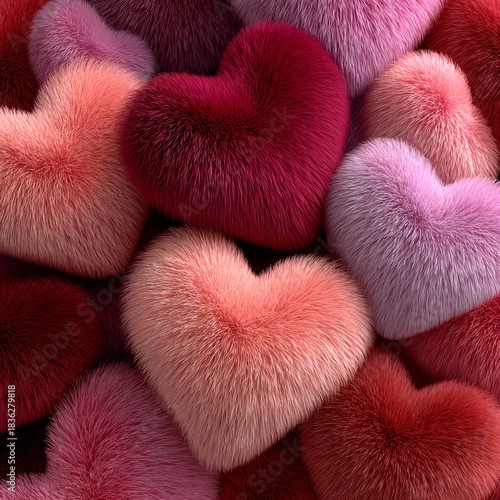 cozy wallpaper, fluffy fur hearts