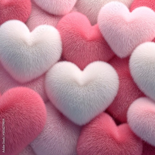 cozy wallpaper, fluffy fur hearts