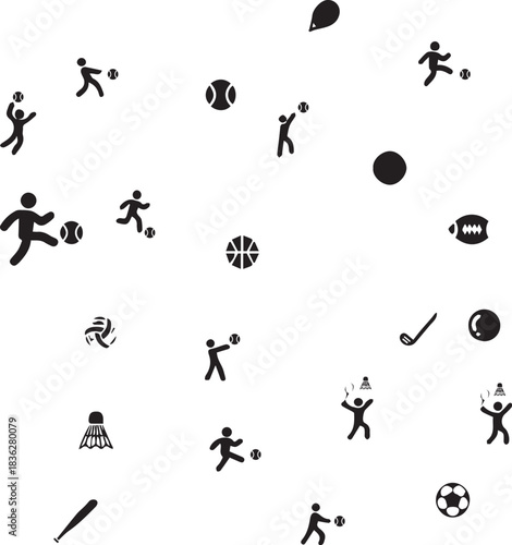 Valokuva vector game and boll vector, illustration, black, icon, symbol, design