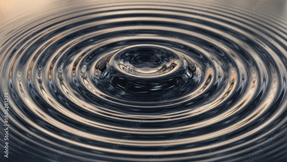 Fototapeta premium Mesmerizing patterns of concentric waves on a reflective surface