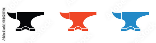 Colorful anvil vector set
