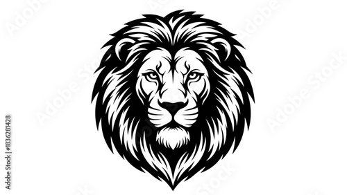 Majestic Lion Head Illustration - Symbol of Strength and Courage