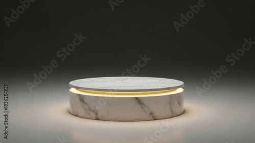 Luxurious illuminated marble pedestal for product presentation