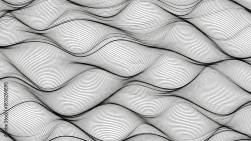 Abstract Black and White Wavy Textured Surface Pattern