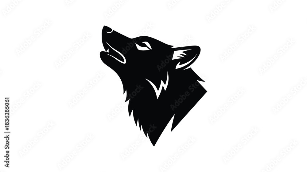 Obraz premium Black wolf head logo design