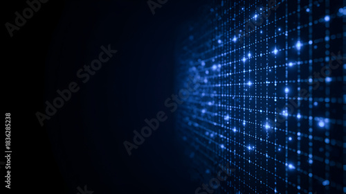 Digital Universe: The vastness of the digital world, illuminated by countless sparkling dots that form an intricate network, hinting at the complex data structures.