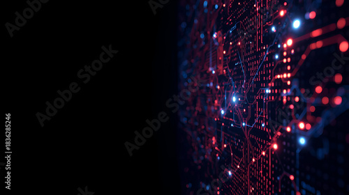Digital Circuit: A mesmerizing close-up of a digital circuit board illuminates a realm of advanced technology and interconnected systems. Capturing the complexity and brilliance of innovation.