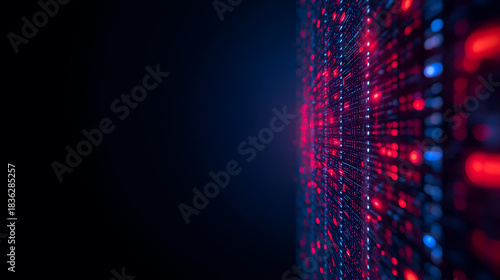 Digital Universe: Abstract depiction of a high-tech data center, the image evokes a sense of the vastness and complexity of digital data storage and processing.